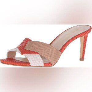 Vintage Nine West Andryna Leather Colorblock Slide Kitten Heels